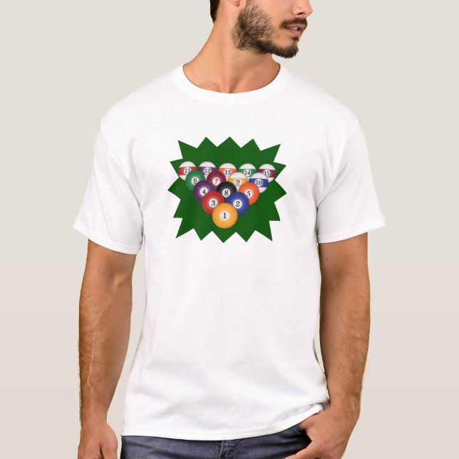 Bolas da piscina/bilhar: Bilhar: T-shirt (Frente)