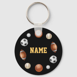 Bolas de Esporte Chaveiro personalizadas - Preto