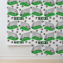 Bolas de futebol e padrão de arte de texto na rede