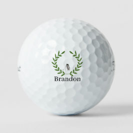 Bolas de Golfe com coroa de Laurel e saco de golfe