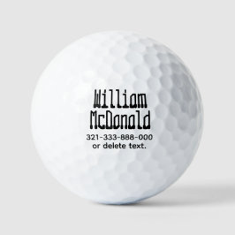 Bolas de Golfe com Nome Personalizado Modelo SCI-F