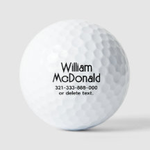 Bolas de Golfe com Nome Personalizado Template ART
