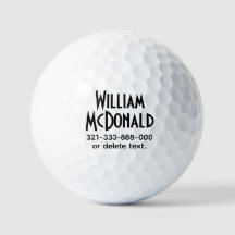 Bolas de Golfe com Nome Personalizado Template ART