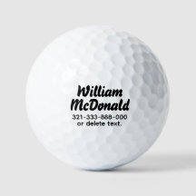 Bolas de Golfe com Nome Personalizado Template Fon