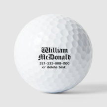 Bolas de Golfe com Nome Personalizado Template GÓT