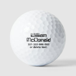 Bolas de Golfe com Nome Personalizado Template SCI