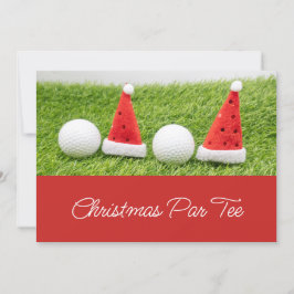 Bolas de golfe com Papai Noel Convite de Natal