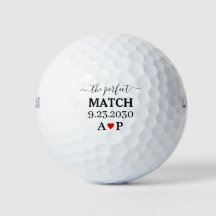 Bolas de Golfe de Casamento Par Perfeito Monograma