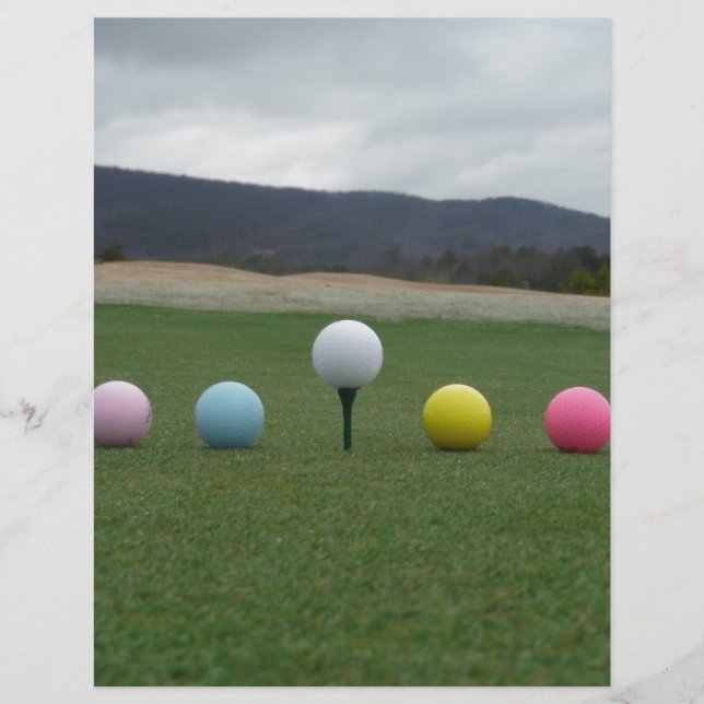Bolas de Golfe de cor brilhante em uma montanha (Frente)