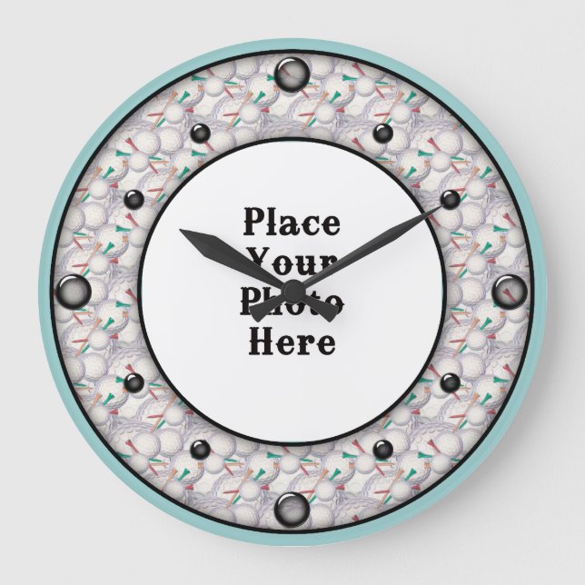 Bolas De Golfe Enquadram Seu Relógio De Parede De  (Frente)