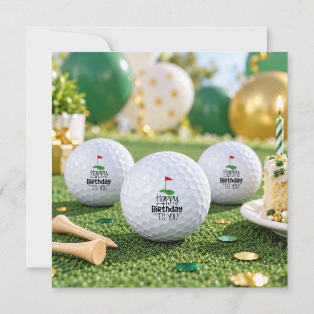 Bolas de Golfe Feliz Aniversário para Você  (Frente)