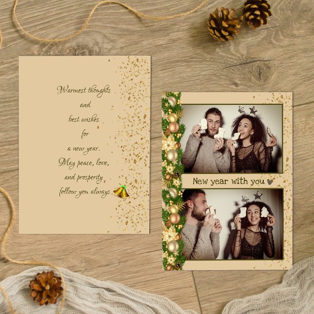 Bolas de Natal simples - Cartão de Férias de 2 Fot (Criador carregado)