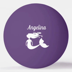 Bolas de pingue-pongue púrpura únicas com logotipo