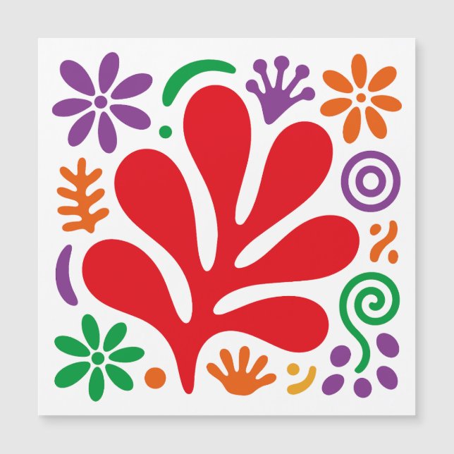 Bold Abstract Magnetic Card Floral Matisse Style (Frente)