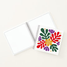 Bold Abstract Notebook Floral Matisse Style Art