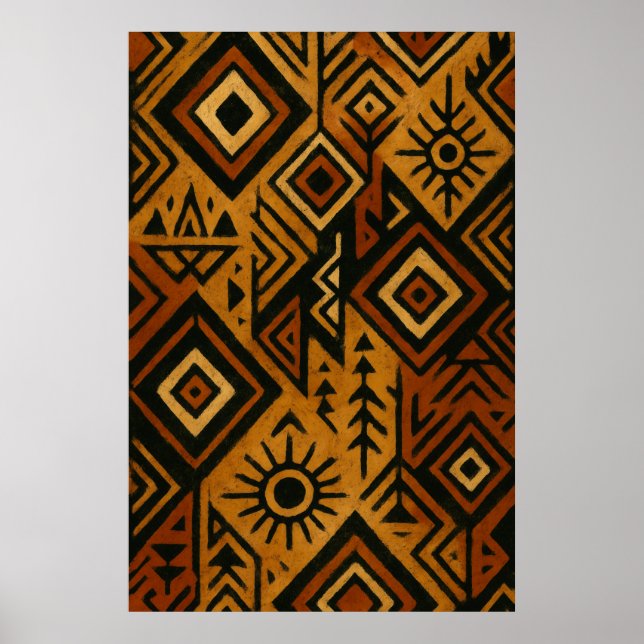 Bold African Pattern Poster – Tribal-Inspired (Frente)