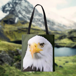 Bold Bald Eagle Head Patriótico Tote Bag