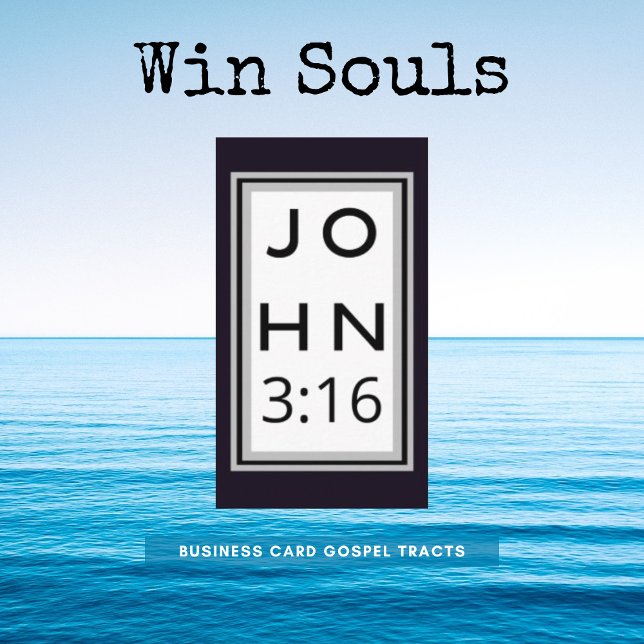 Bold Black John 3:16 Gospel Tract Cartão de visita (Business Card Gospel Tracts)