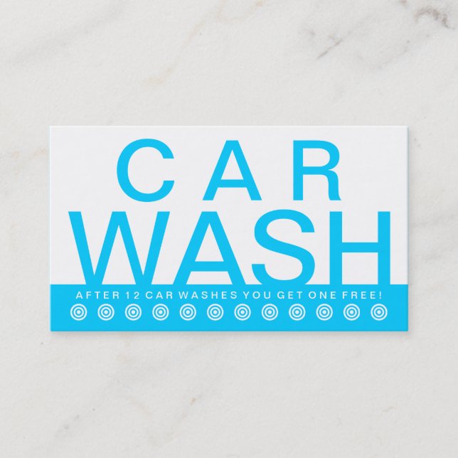 bold cartão de fidelidade do cliente CAR WASH (Frente)