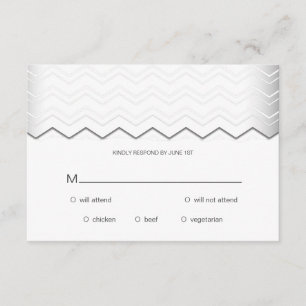 Bold Chevron Silver em RSVP Branco