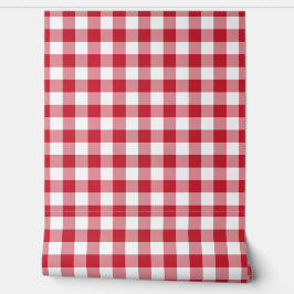 Bold Crimson Red Gingham Check Green Buffalo Plaid