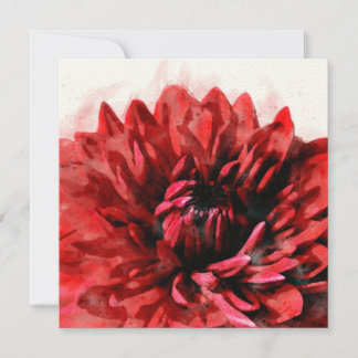 Bold Dahlia Watercolor Crimson