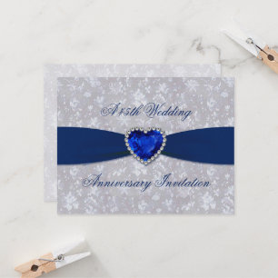 Bold Damask 45º Aniversário Convite 4.25x5.5