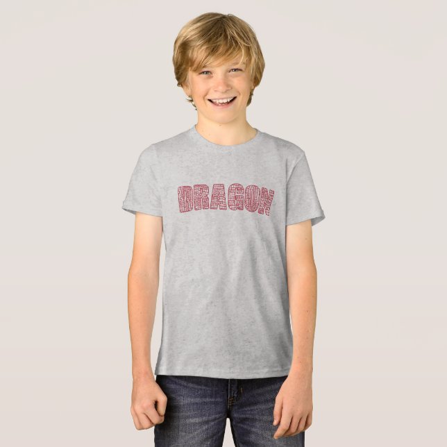 Bold 'DRAGON' Word Art T-Shirt Graphic (Frente Completa)