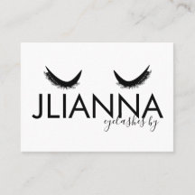Bold Eyelashes Salon Black White Cartão de visita
