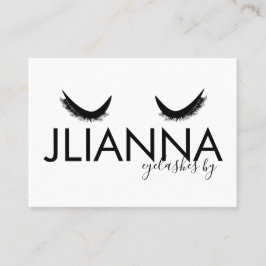 Bold Eyelashes Salon Black White Cartão de visita