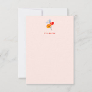 Bold Floral Poppy Obrigado Cartões