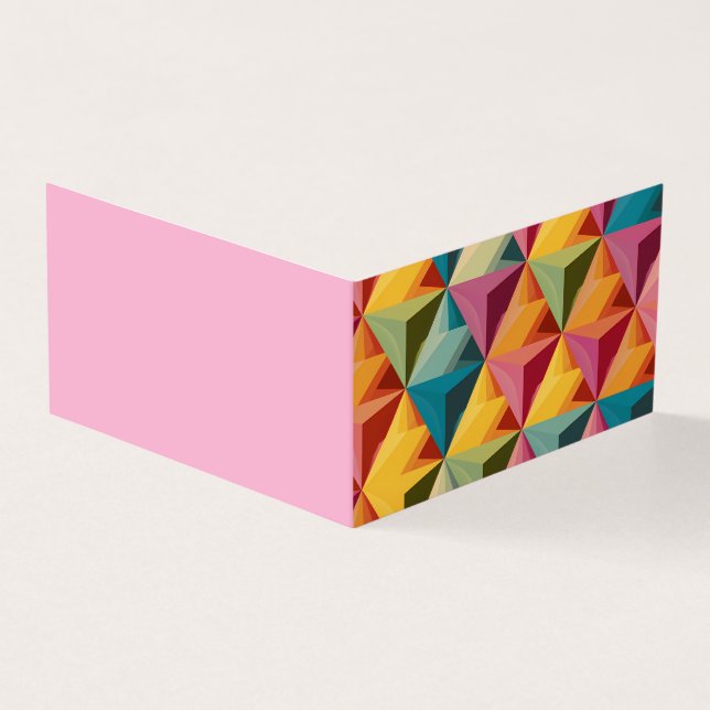 Bold Geometric Triangle Pattern Folded Card (Exterior)