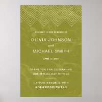 Bold Hues Chartreuse Green Marble Poster
