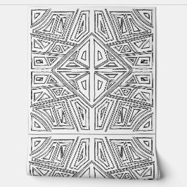 Bold Lines - Symmetrical Tile - White And Black 