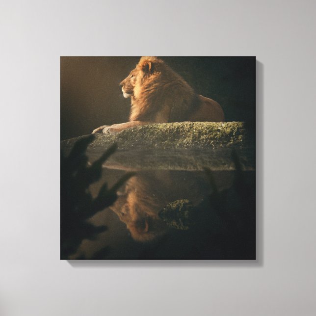 Bold Lion Bold Shadow Twin Canvas Art (Frente)