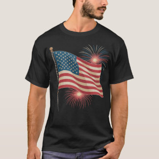 Bold Patriotic Eagle 4 de julho T-Shirt