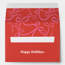 Bold Red & Pink Ribbon Pattern Holiday