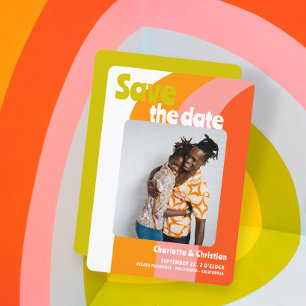 Bold Retro Citrus Salvar A Data Casamento