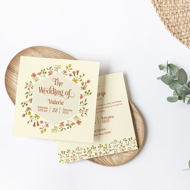 Bold Retro Earth Tones | Cartão de Convite para Ca (Criador carregado)