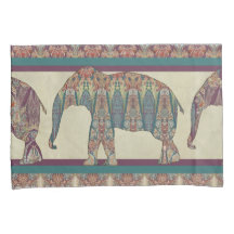 Bold Trendy Bedroom Kashmir Paisley Elephant Art