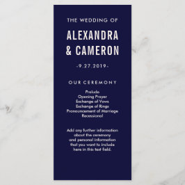 Bold Wedding | Programa de texto azul e azulado do