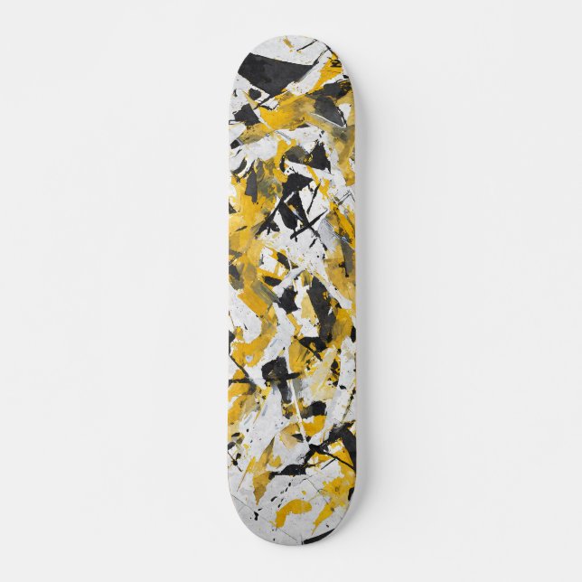 Bold Yellow Urban Camo Skateboard (Frente)