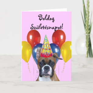 Boldog Születésnapot! Cartão Boxer Birthday