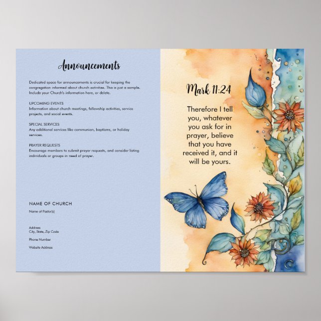 Boletim da Igreja para Download e Impressão (Frente)