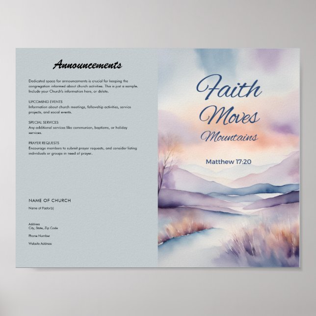 Boletim da Igreja para Download e Impressão (Frente)