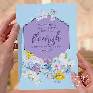 Boletim de Igreja de Escritura com Moldura Floral 
