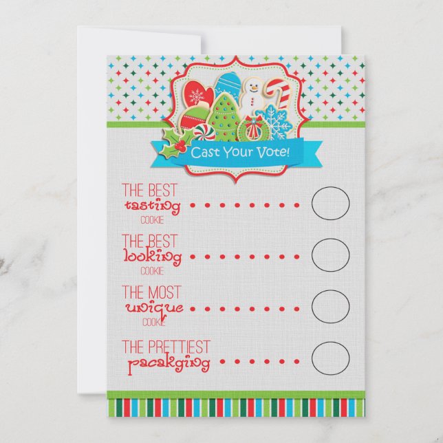 Boletins de Voto de Bolachas de Natal (Frente)