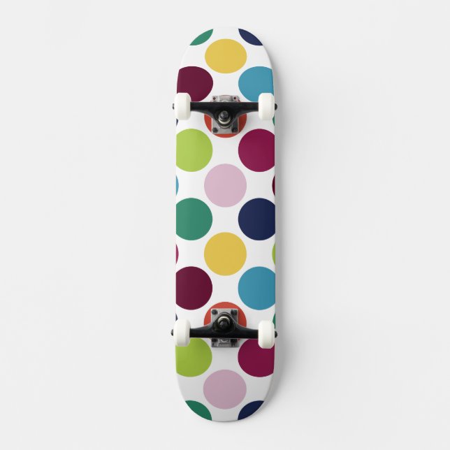 Bolha Colorida de Bolinhas Velha skate escolar (Frente)