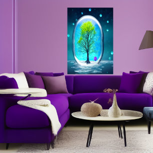 Bolha de dentro de árvore   AI Art Poster