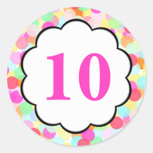 Bolhas #2 - Números do adesivo redondo